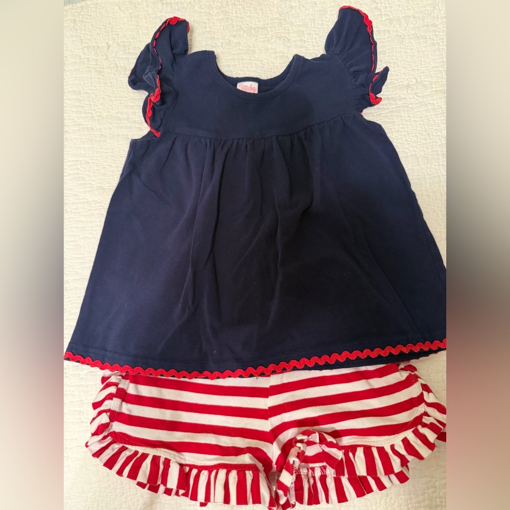 Stitchy Fish ❤️ Navy and Red Matching Set